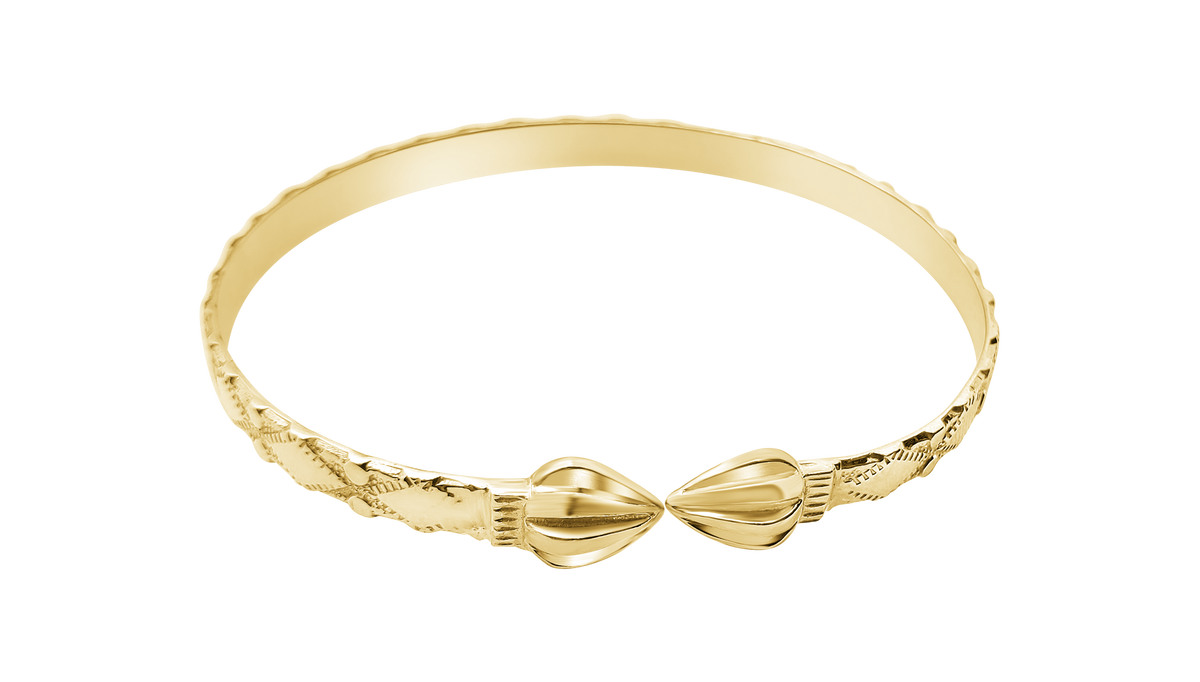 GURHAN Hoopla Gold Bangle Bracelet, 5.5mm Wide, with Diamond